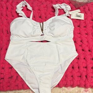 Emma and Grace White Bikini